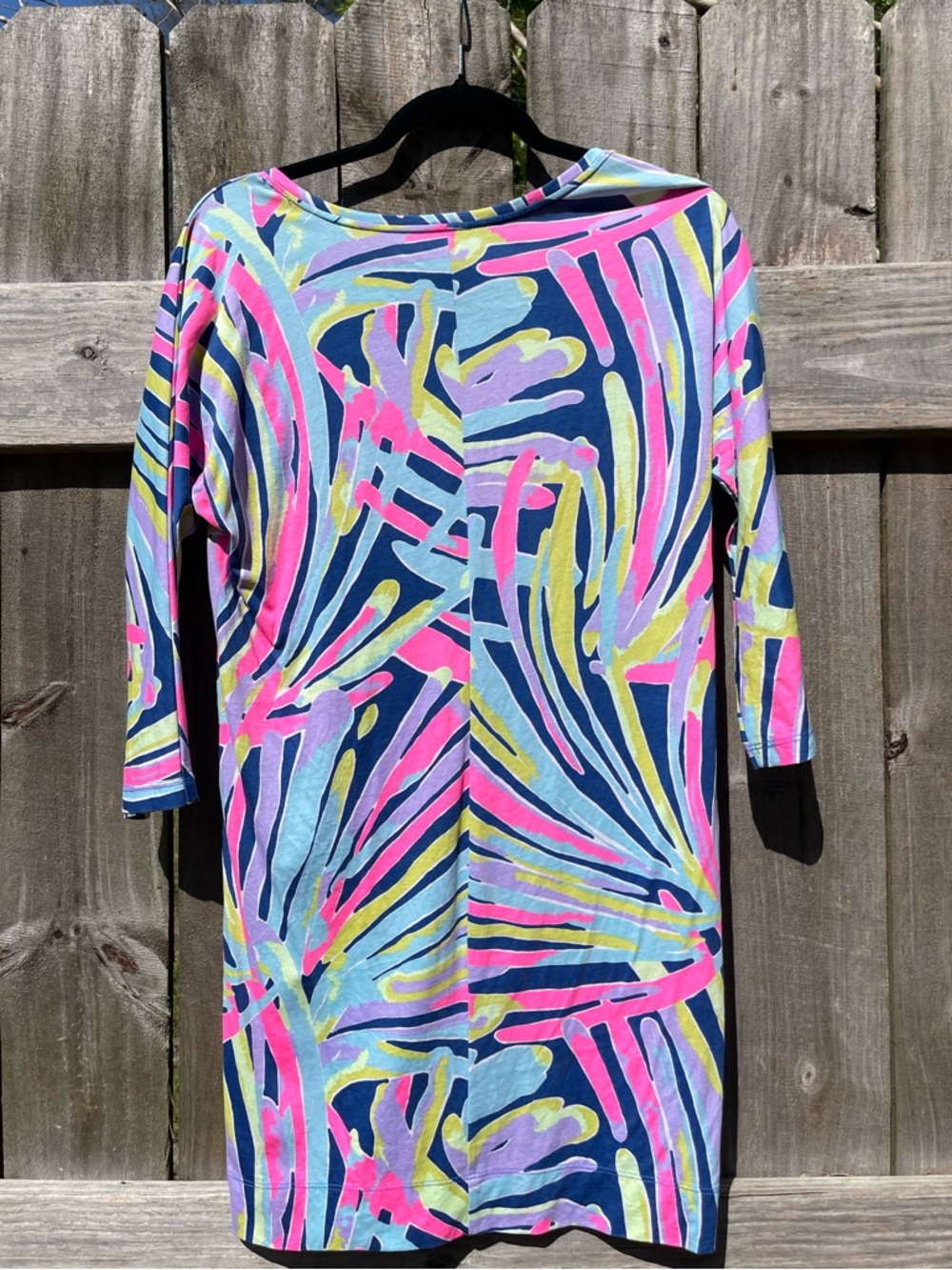 Lilly Pulitzer pastel watercolor dress with gold script Sz XS - Picture 7 of 10
